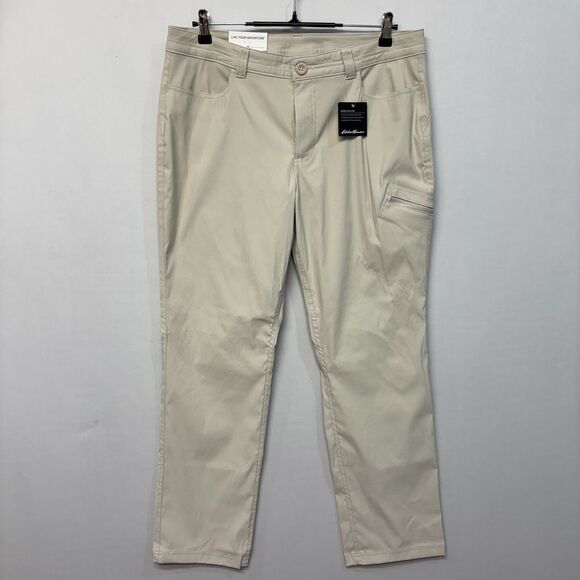 NWT Eddie Bauer Women Rainier Pants Size 12 Mid Rise Straight Hiking C038 -27 - Picture 1 of 16